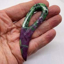 Load image into Gallery viewer, Ruby Zoisite Comma Pendant Bead | 94x28x6mm | Green Red | 1 Pendant Bead |