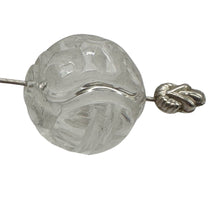 Load image into Gallery viewer, Dragon Long Life Carved Quartz Round Pendant Bead | 18mm | Clear | 1 Bead |