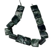 Load image into Gallery viewer, 3 Russian Seraphinite 13x13mm Square Coin Beads 009576