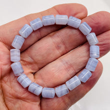 Load image into Gallery viewer, Blue Lace Agate 7" Strand Tube Beads| 10x7mm | Blue | 18 Beads |