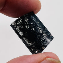 Load image into Gallery viewer, Tourmalinated Quartz Trapezoid Bead - Double Drilled| 24x14x8mm| Clear, Black| 1