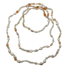 Load image into Gallery viewer, Peach, White Pearl and Moonstone Random | 40&quot; | Peach White Clear | 1 Necklace |
