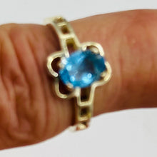 Load image into Gallery viewer, Blue Topaz Sterling Silver Ring Size 7 Natural Square Gemstone USA