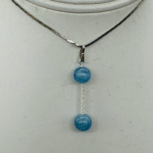Load image into Gallery viewer, Aquamarine Dangle Drop Sterling Silver Pendant | 1 1/2" Long | Blue |