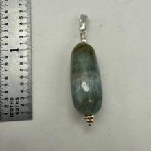 Load image into Gallery viewer, Aquamarine and Sterling Silver Drop Pendant | 1 1/2" Long | Aqua | 1 Pendant |