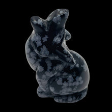 Load image into Gallery viewer, Hand-Carved Howling Coyote Wolf | 58x30x23mm | Black White | 1 Figurine |
