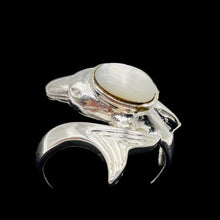 Load image into Gallery viewer, Mother of Pearl Leaping Dolphin Sterling Silver Ring | Size 6 | Silver | 1 Ring|