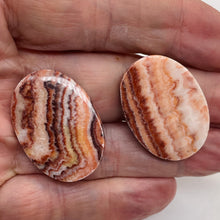 Load image into Gallery viewer, Zebra Jasper Oval Pendant Beads | 35x25x6mm | Red, Brown | 2 Pendant Beads |