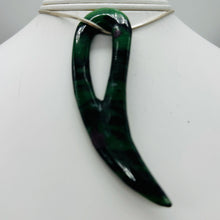 Load image into Gallery viewer, Ruby Zoisite Comma Pendant Bead | 94x28x6mm | Green Red | 1 Pendant Bead |