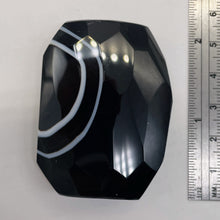 Load image into Gallery viewer, Onyx Flat Faceted Rectangular Pendant Bead | 50x48x14mm | Black White | 1 Bead |