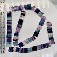 Load image into Gallery viewer, Natural Fluorite 8" Strand | 5mm | Purple Blue Green | 5mm | Cube | 23 Beads |