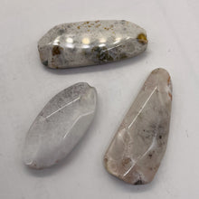 Load image into Gallery viewer, Ocean Jasper Old Stock Long Oval Beads| 45x22x6 to38x20x7mm| White, Gray|3 Beads