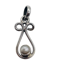 Load image into Gallery viewer, Pearl Sterling Silver Drop Pendant | 1" Long | White | 1 Pendant |