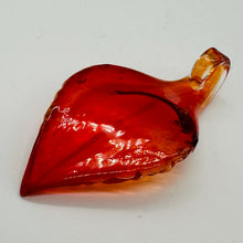 Load image into Gallery viewer, 1 Red Lampwork Silver Foil Leaf Pendant Bead 8661A