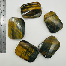 Load image into Gallery viewer, Tiger Eye Half Strand Rectangle Wavy Beads | 8" Long | Bronze, Black | 5 Beads |