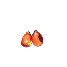 Load image into Gallery viewer, Padparadscha Faceted Sapphire Beads | 0.51cts | Orange | Briolette | 2 ea |