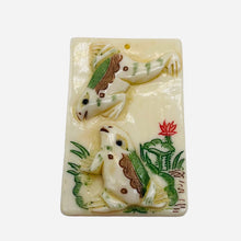 Load image into Gallery viewer, Love Frogs Pendant Bead | 48x30x6mm | White Green | 1 Bead |