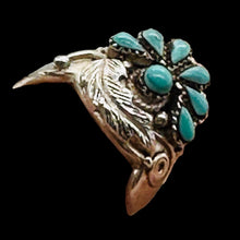 Load image into Gallery viewer, Turquoise Native Design Sterling Silver Ring | Size 7 | Blue, Silver | 1 Ring |