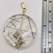 Load image into Gallery viewer, Tourmalinated Quartz Beautiful Round 14K Gold Filled Pendant | 30mm | Disc |