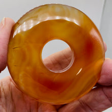 Load image into Gallery viewer, Carnelian Pi Circle Pendant Bead | 70mm | Orange | 2 3/4" Diameter | 1 Bead |