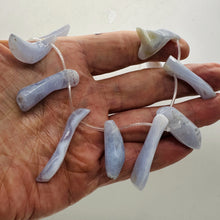 Load image into Gallery viewer, Blue Chalcedony Natural Beads 95g Strand | 47x7 to 45x7mm | 16 Beads |
