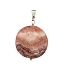 Load image into Gallery viewer, Red Zebra Jasper Disc and Sterling Silver Pendant | 29x5mm (Disc) | 1.75" Long
