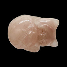 Load image into Gallery viewer, Hand Carved Rose Quartz Sleeping Kitty Cat Stone Statue | 41x38x22mm | Pink