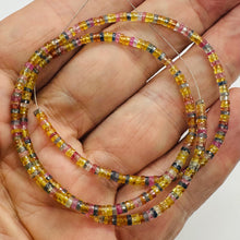 Load image into Gallery viewer, Natural Multihue AAA Sapphire 43cts Bead Strand | 2.5x1.25 to 2.25x1mm | 350bds|