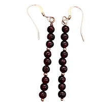Load image into Gallery viewer, Garnet Faceted 14K Rose Gold Filled Earrings | 2 inches long |