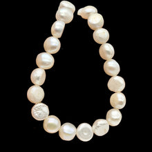 Load image into Gallery viewer, Baroque Creamy White FW Pearl 8" Strand| 9.5x9x6 to 13x9x6mm| White| 21 Pearls |