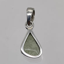 Load image into Gallery viewer, Moldavite 8.22ct Sterling Silver Triangle Pendant | 1" Long | Green | 1 Pendant|