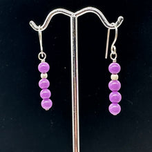 Load image into Gallery viewer, Phosphosiderite Dangle Sterling Silver Earrings | 1 1/24" long | Lavender |