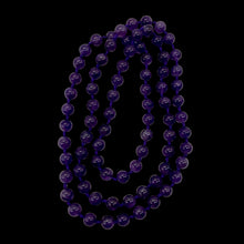 Load image into Gallery viewer, Royal Amethyst Necklace Knotted on Silk | 8mm |Round | 32" Long | Purple | 1 |