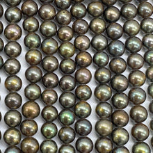 Load image into Gallery viewer, Fresh Water Pearls 16" Strand Round Pearls | 6mm | Dark Green, Red | 1 Strand |
