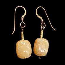 Load image into Gallery viewer, Peruvian Opal Dangling 14k Gold Filled Semi Precious Stone Earrings|1 1/2" Long|
