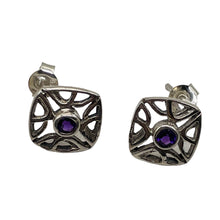 Load image into Gallery viewer, Amethyst in Sterling Silver Post Earrings | 8mm | Purple | 1 Pair |
