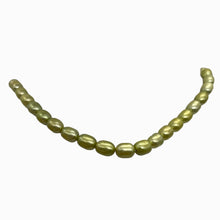Load image into Gallery viewer, Fresh Water Pearl 16" Strand Oval | 8x5mm | Golden Chartreuse Green | 56 Pearl |