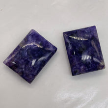 Load image into Gallery viewer, 80cts of Rare Rectangular Pillow Charoite Beads | 2 Beads | 25x19x8mm |