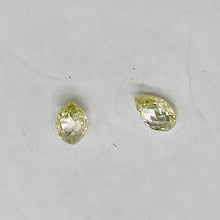 Load image into Gallery viewer, Natural .49cts Canary Diamond 4x2.75mm Briolette Beads Pair 6120