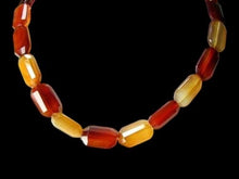 Load image into Gallery viewer, Premium! Faceted Natural Carnelian Agate 18x10x6mm Rectangular Half Strand
