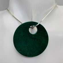 Load image into Gallery viewer, Green African Jade Pi Circle Pendant Bead | 50x5mm |12mm Hole |