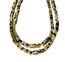 Load image into Gallery viewer, Spots Dalmatian Jasper Square Tube Bead Strand 109474