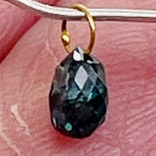 Load image into Gallery viewer, Diamond .35ct Briolette 14K Pendant | 4x3x3mm | Blue | 1 Pendant Bead |