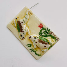 Load image into Gallery viewer, Love Frogs Pendant Bead | 48x30x6mm | White Green | 1 Bead |