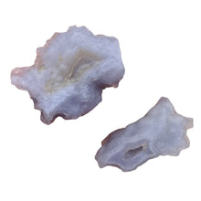 Load image into Gallery viewer, Blue Chalcedony 17g Druzy Nugget Beads| 32x20x11 to 30x24x15mm | Blue | 2 Beads|