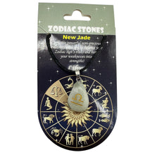 Load image into Gallery viewer, Zodiac Libra New Jade Stone Oval Pendant | 1 1/2" Long | Green | 1 Pendant |