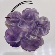 Load image into Gallery viewer, Amethyst Carved Pendant Flower | 55x8mm | Purple White | 1 Bead |