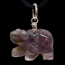 Load image into Gallery viewer, Roar! Carved Natural Amethyst Bear Sterling Silver Pendant 509252AMS