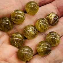 Load image into Gallery viewer, Gem Quality Golden Rutilated Quartz Round Beads | 13mm | 2 Beads |