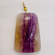 Load image into Gallery viewer, Fluorite 14K Gold Filled Wire Wrap Trapezoid Pendant| 2" Long | Purple, Clear |